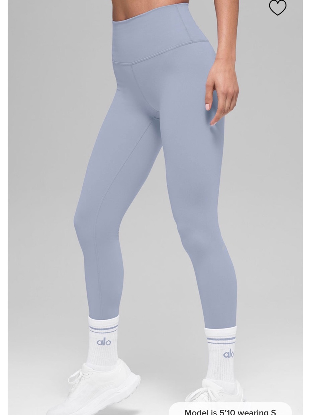 ALO Yoga SET, 7/8 High-Waist Airbrush Legging and Alosoft Top - Winter Frost